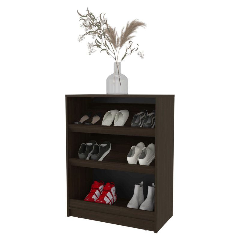 Wengue Shoe Rack With Open Storage