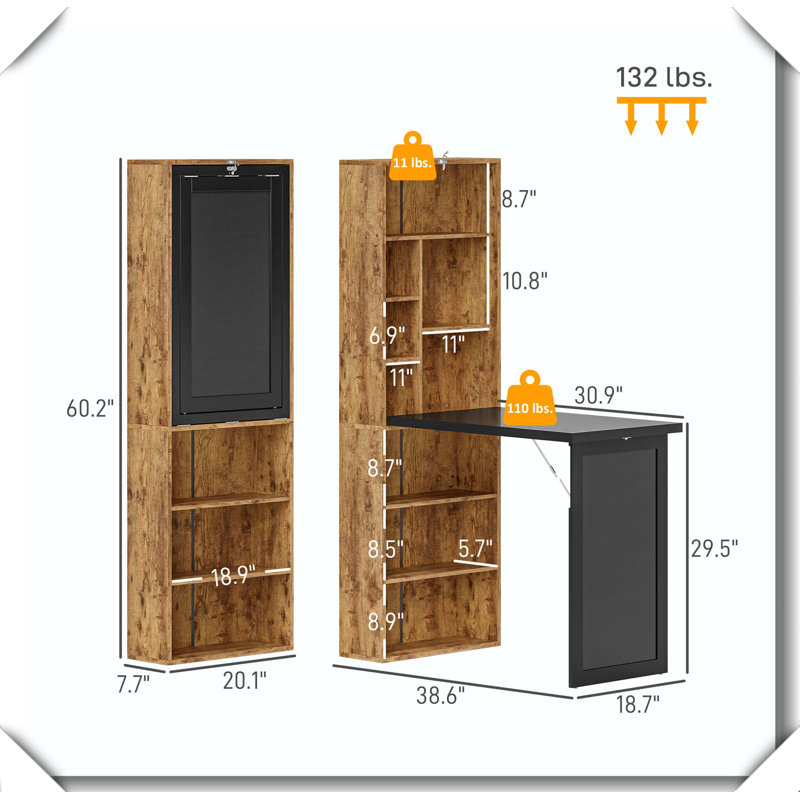 Bureau d'ordinateur pliable