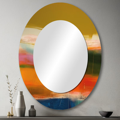 Colorfields Revisted - Modern Oval Wall Mirror