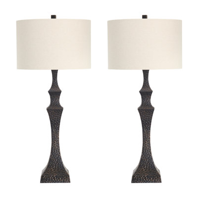 35.75" Resin Table Lamp With Oat Shade