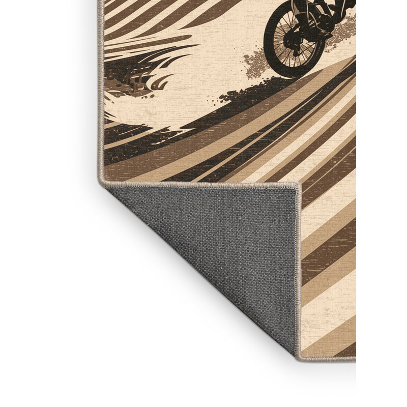 Tapis moelleux à rayures douces et moelleuses de style alpin alpin - reliure beige, 7 x 9