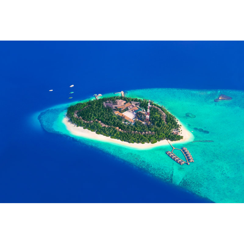 Tropical Island at Maldives - Photographie sur toile tendue, L 36 po x H 24 po