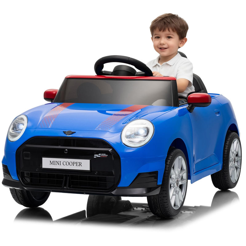 MINI COOPER 12V Kids Electric Ride On Car with Remote, Bluetooth, MP3, LED Lights, 2 Modes, Twin Motors, 3‑6km/h, 30KG Load for Ages 3+, SX3518