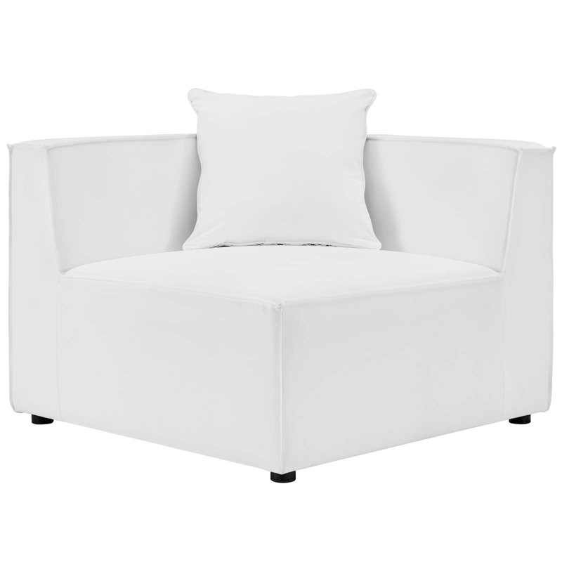 Saybrook Outdoor Patio Upholstered Sectional Sofa Corner Chair, White Sunbrella®