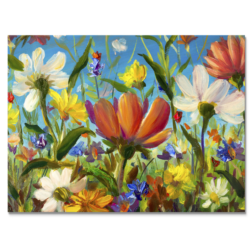 «Summer Field Blooming», reproduction sur toile flottante, H 8 po x l 12 po x P 1 po, Toile tendue