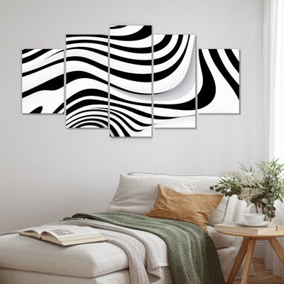 Cordelle - Waves Wall Art Decor Set 5 Piece