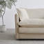 Chaise de salon en chenille, bois, beige confortable et recouvert de tissu uni, pour le bureau à domicile