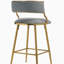 Ensemble de 2 tabourets de bar, tabouret de bar de 26 po de hauteur de comptoir, tabouret de comptoir en velours ondulé pour îlot de cuisine, avec dossier, base et repose-pieds chromés