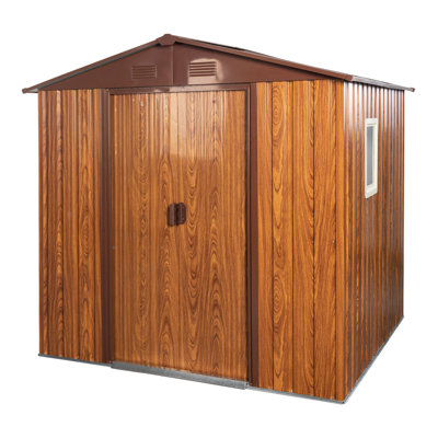 6Ft X 6Ft Outdoor Metal Storage Shed With Metal Foundation