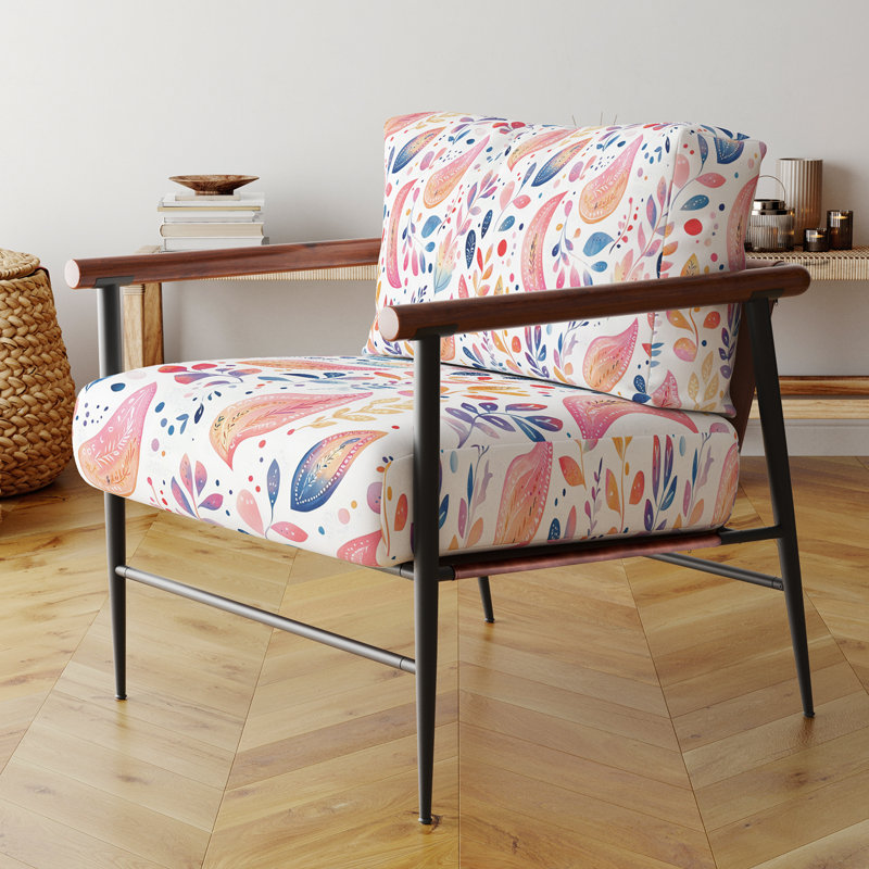 Fauteuil d'appoint French Country, Bras ronds bruns