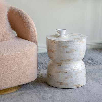 14x14x18" Decorative Bamboo Hourglass Stool