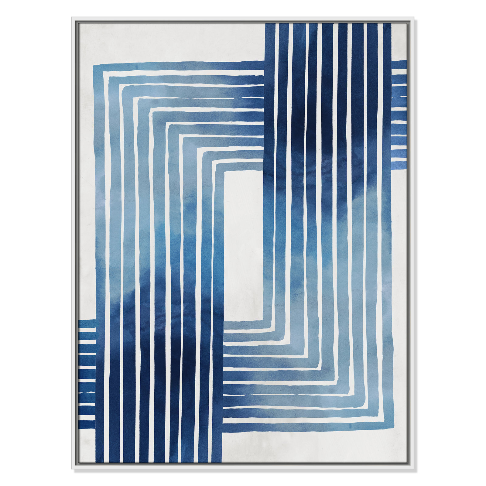 Lanny "In Unison" Painting by Eva Watts, 41.5" H x 31.5" W x 2" D, White Framed Canvas