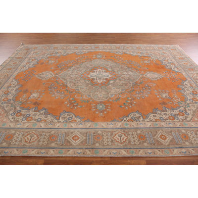 Orange Wool Traditional Area Rug 10x13
