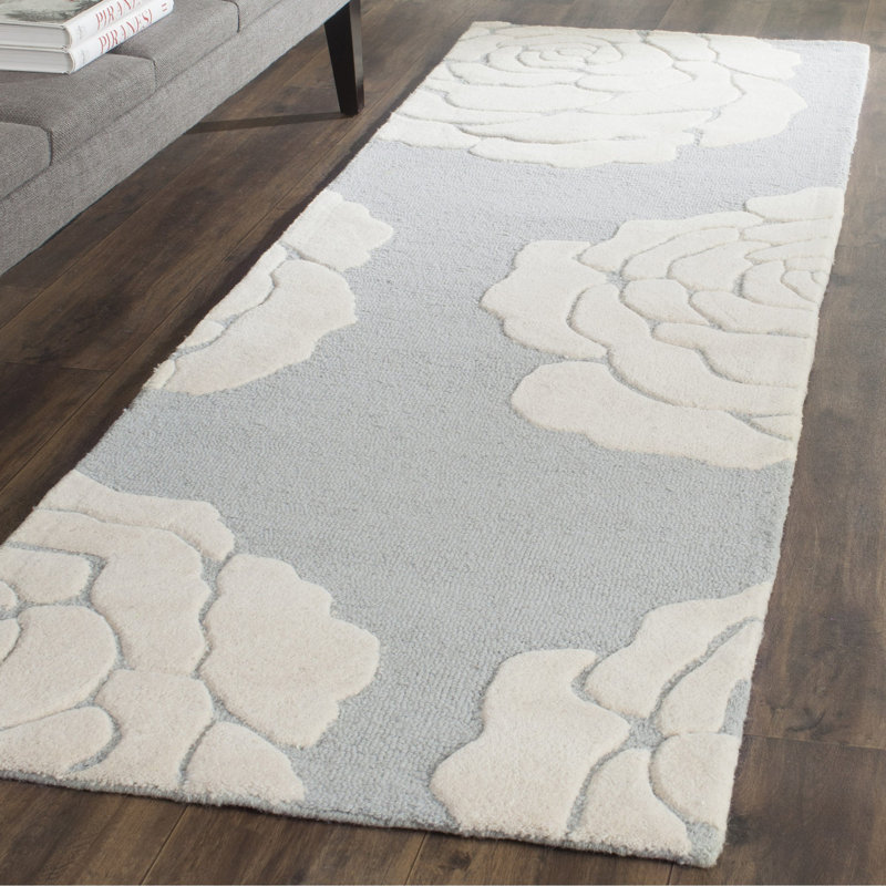 Cannen Hand Tufted Wool Floral Rug, Runner 2'6" x 8'