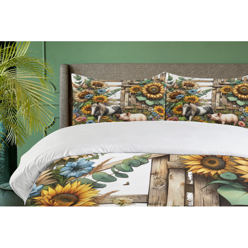 Rustic Duvet Cover, King Duvet Cover + 2 Standard Shams