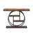 Brown Rectangular Console Table With Metal Frame And Shelf For Organized Entryways