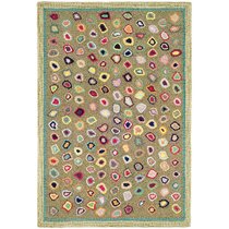 Merry Go Round Neutral Hand Micro Hooked Wool Rug