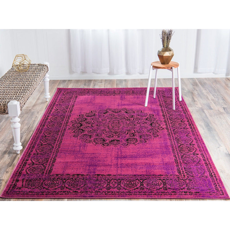 Tapis à motif oriental magenta Majestic, Rectangle 2 pi x 3 pi