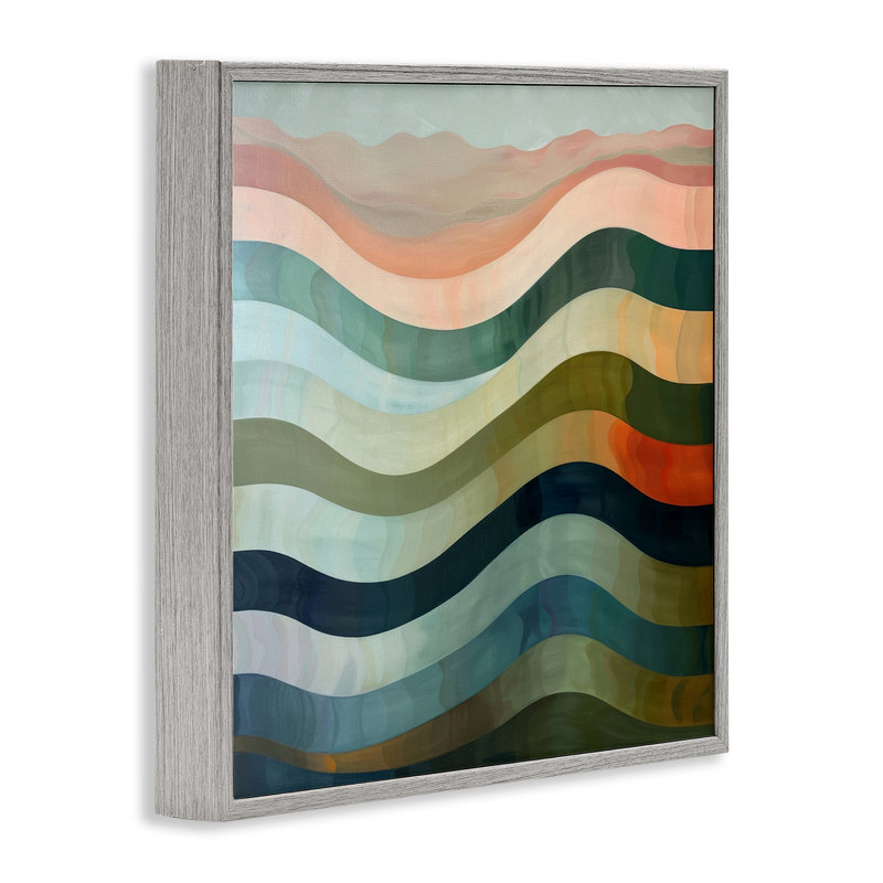 «Fluid Dynamic Stripes», art de la giclée encadrée par Lazar Studio, Estampe numérique Farmhouse, H 17 po x l 17 po