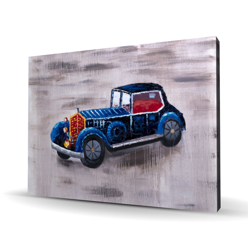 «Toy Car», art sur toile rétro | Pièce de décoration classique