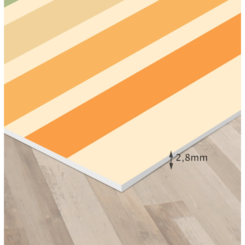 Bircan Vinyl Machine Printed Area Rug, Rectangle 3'8.1" x 6'6.7"