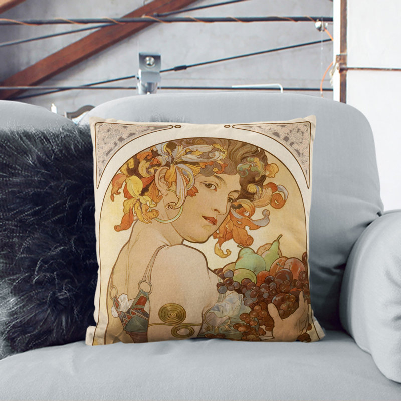Square Cushion, 40cm H x 40cm W x 15cm D, White