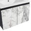 Meuble-lavabo 24 po noir Lavabo en céramique et porte à fermeture en douceur. Moderne. Contreplaqué. Espace généreux pour les accessoires de fixation murale. Évier. Ample