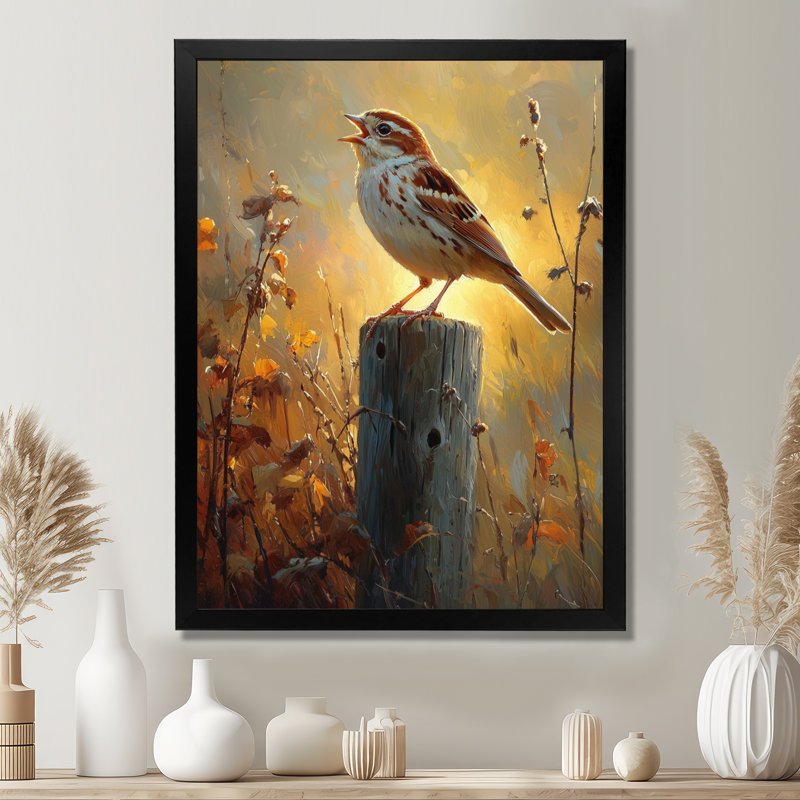 Somer - Animaux, art mural, salon, Noir, noir, noir, noir, H 20 po x l 12 po, Picture Framed