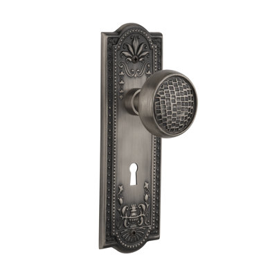 Bouton de porte pour mortaise intérieur artisan avec plaque longue Meadows