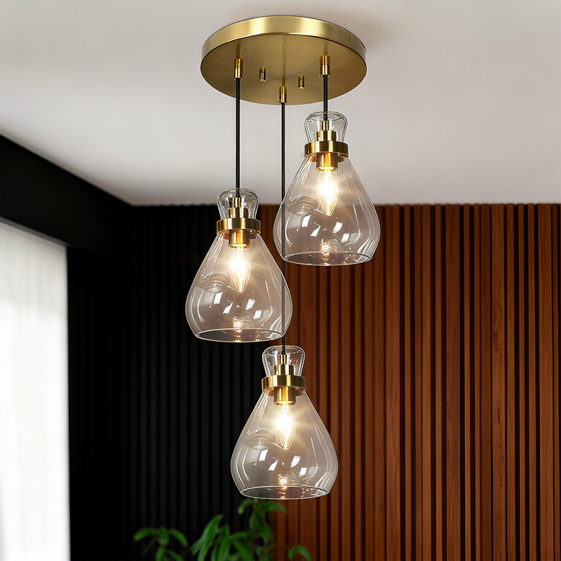 Mini-lustre rond moderne à 3 lumières pour îlot de cuisine Modern