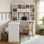 Bureau d'ordinateur en L avec armoire de rangement et prise de courant-538821216