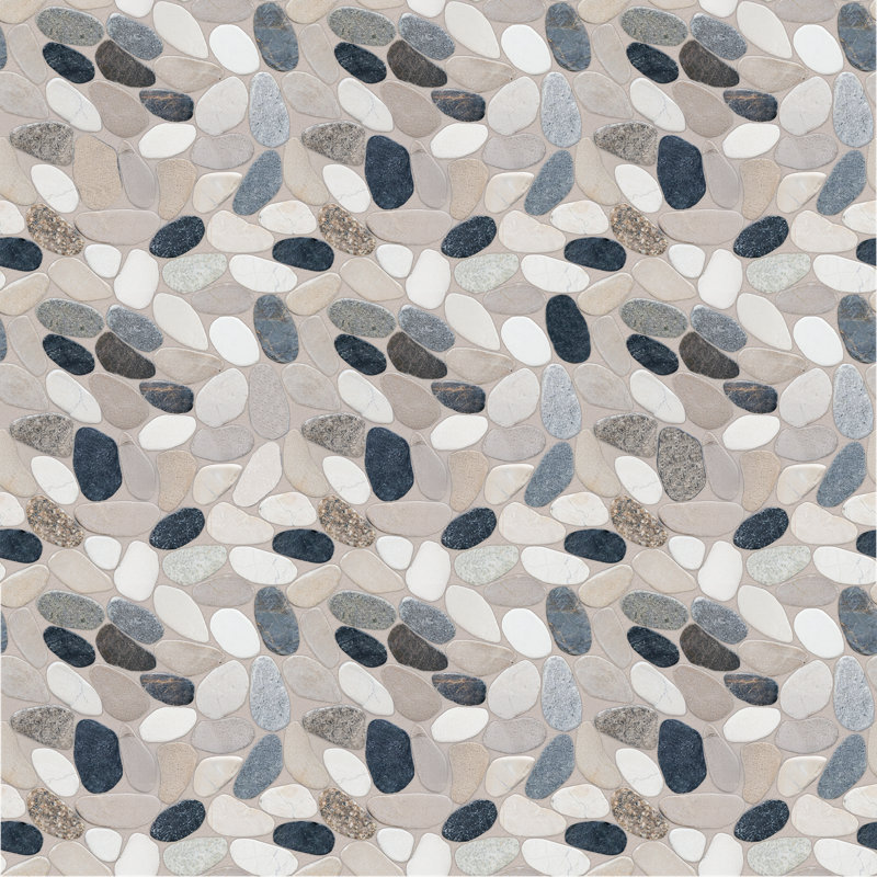 Carreau de mosaïque pour mur et plancher en pierre naturelle Hawaii 12 "x 12", Oval Bornéo