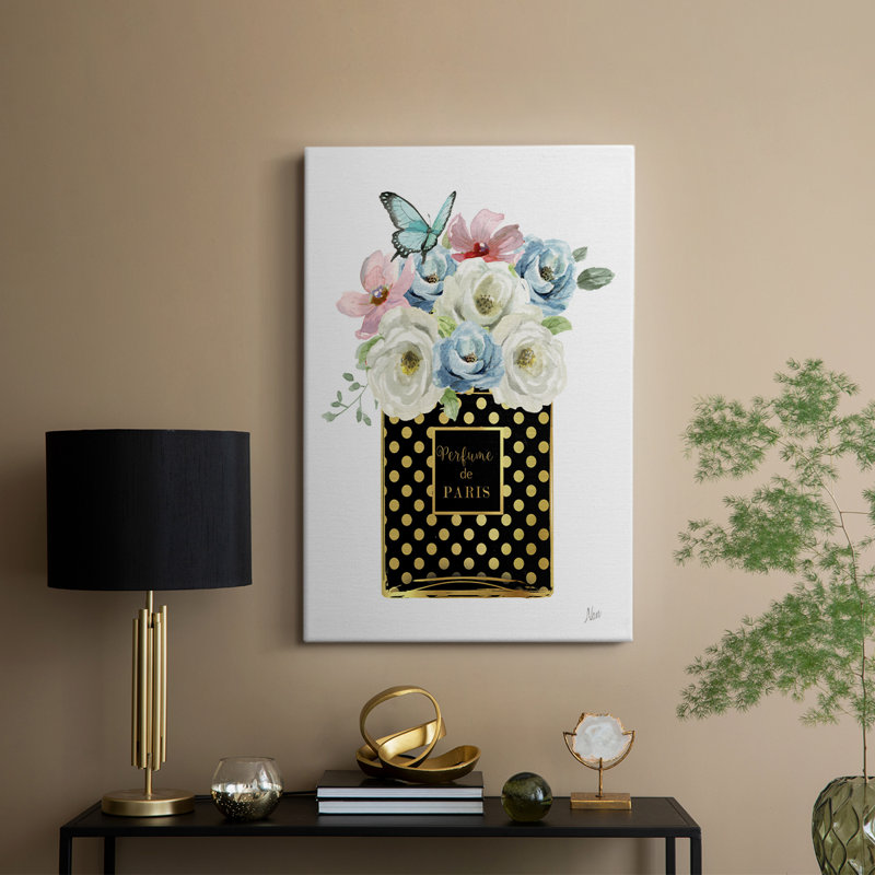 Parfum floral à pois - Cavas enveloppés de galerie, H 48 po x l 32 po