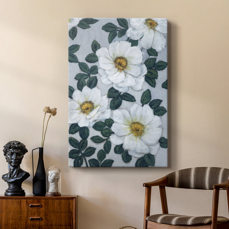 Fleurs blanches vives I - galerie Cavas sur mesure, H 18 po x l 12 po