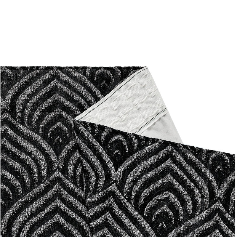 Cotton Blend Blackout Curtain Pair, 116.84 W x 182.88 D cm, Black/White
