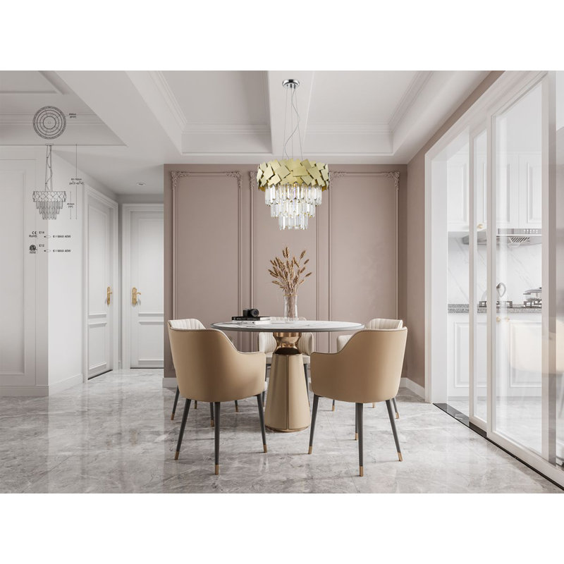 Angelli 6 - Light Chandelier, Gold