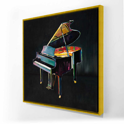 Colorful Realistic Piano Canvas | Gray Frame | Home Decor
