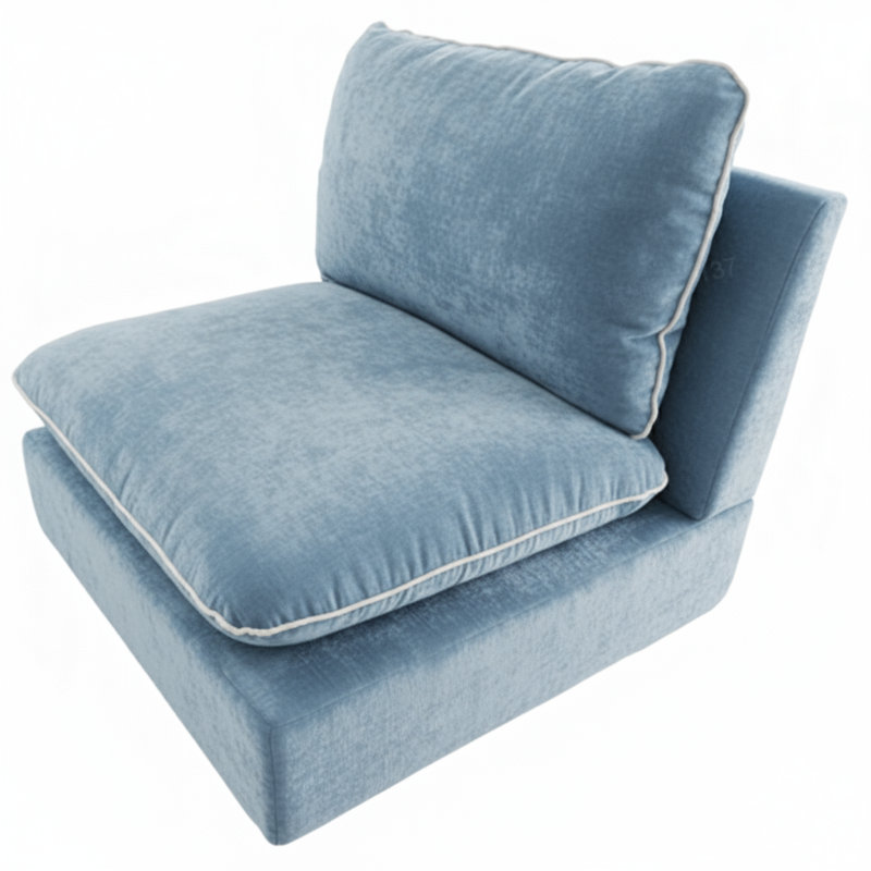 Composant pour canapé_1476_Chaise simple, Bleu