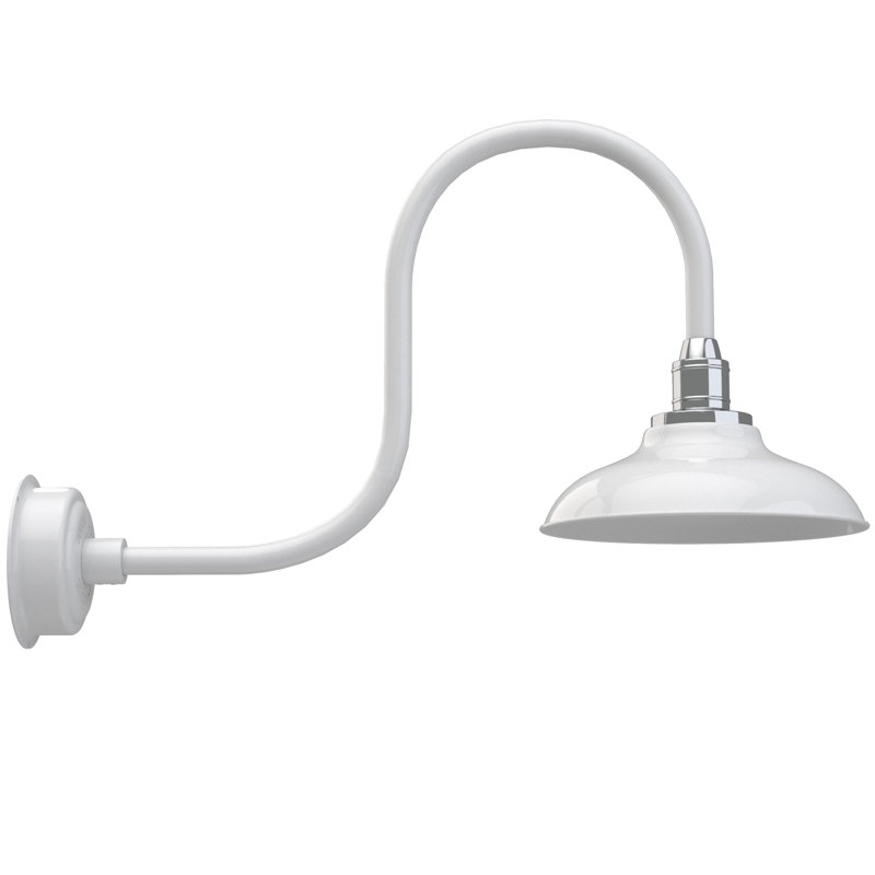 Luminaire de grange d’extérieur à del Ludwicka, H 9 po x l 12 po x P 17 po, Blanc