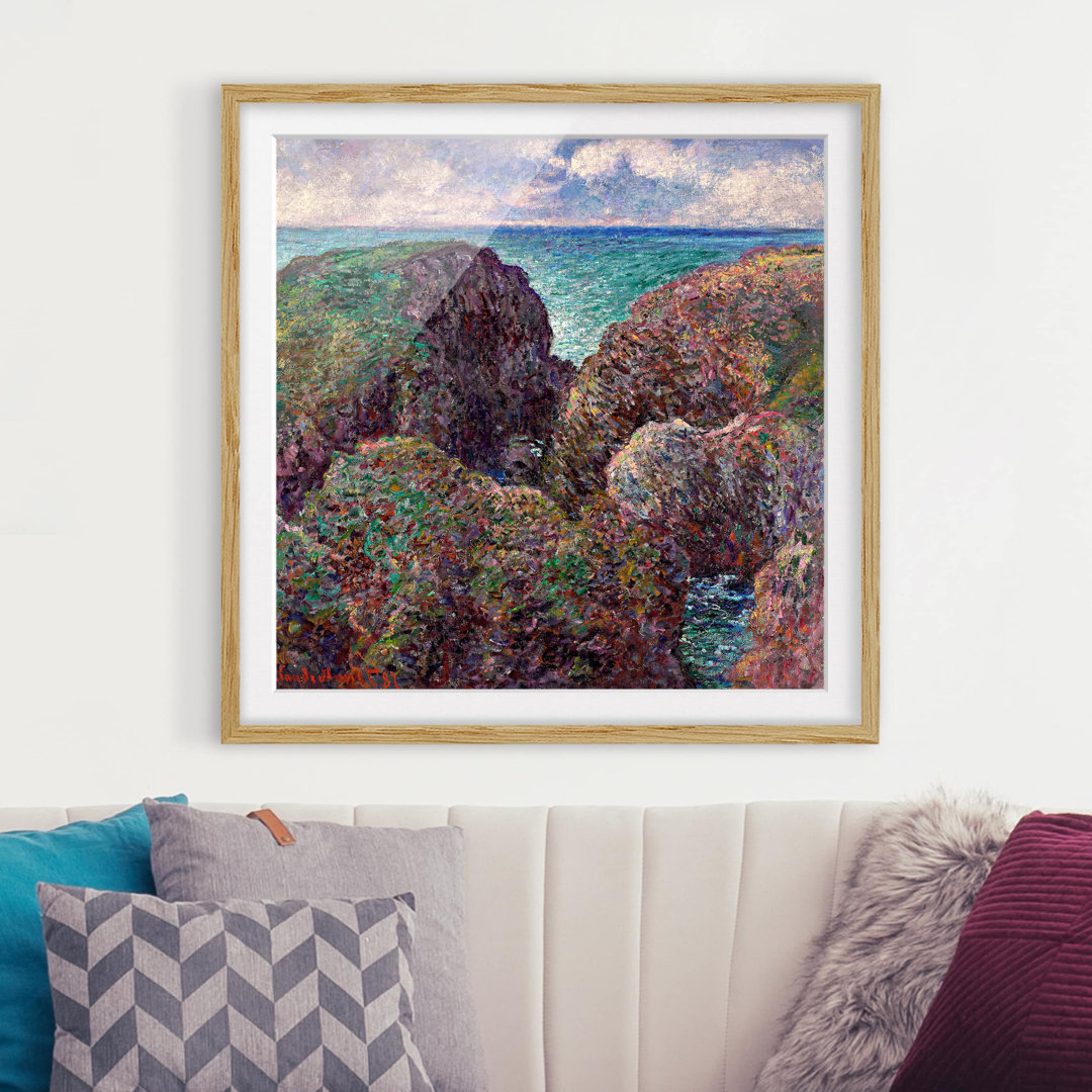 Gerahmtes Poster Felsen bei Port-Goulphar von Claude Monet