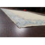 Tapis beige / bleu en laine noué à la main de conception unique des années 1950 de 8 pi 0 po x 10 pi 8 po Fraiture
