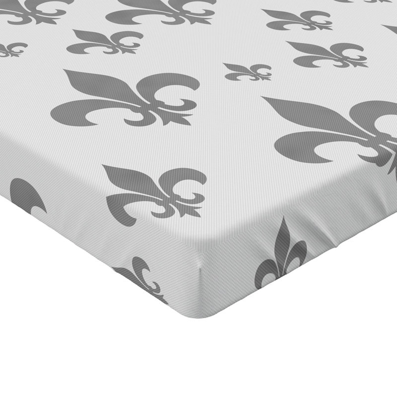 Ambesonne Grey Fitted Sheet 2-Pack Retro Royal Vintage Grey, California King Fitted Sheet