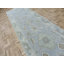 Tapis de couloir bleu ciel en laine noué à la main de conception unique 3 pi 1 po x 27 pi 8 po Hurst