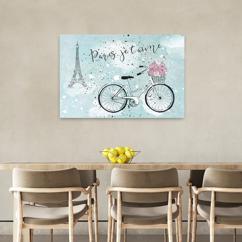 Impression sur toile Parisian Bicycle Dreams, 24" H x 36" W