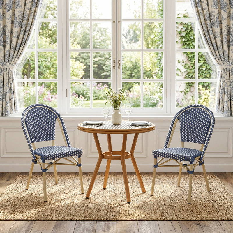 Ensemble de 2 chaises bistro PURPLE LEAF, Bleu marine