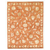 Hand Knotted Area Rug in Rust