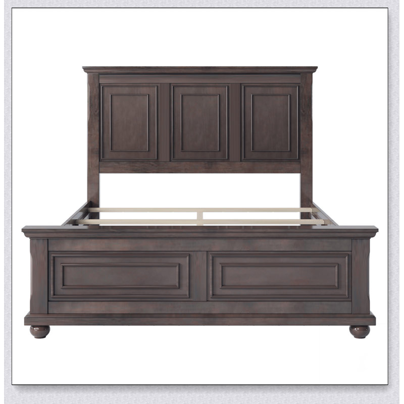 Lit traditionnel traditionnel style pin et pin, Brun