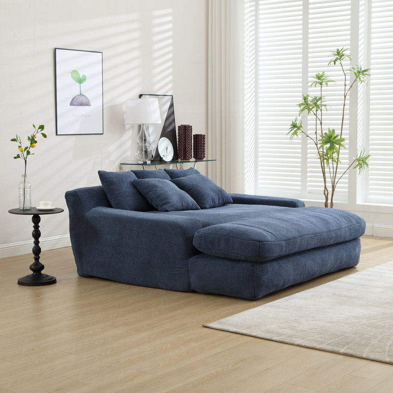Canapé en chenille à 2 places avec coussins à haute résilience et design élégant pour une détente confortable et une décoration intérieure