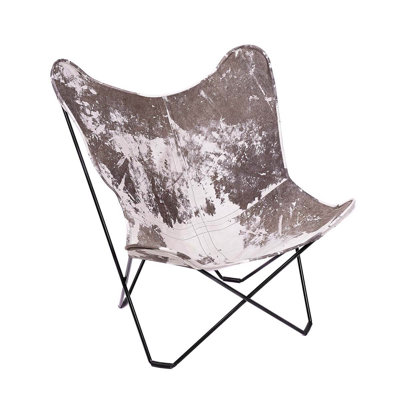 Fauteuil papillon 100% cuir de vache véritable de qualité supérieure, fauteuil BKF en cuir foncé rétro