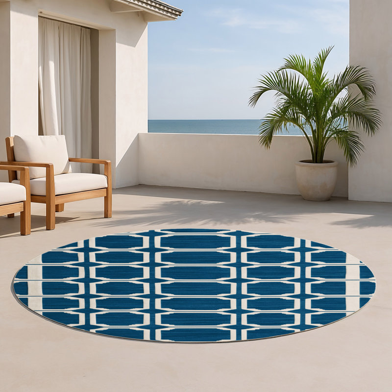 Tapis vert intérieur et extérieur Trellis, Rond 5 pi